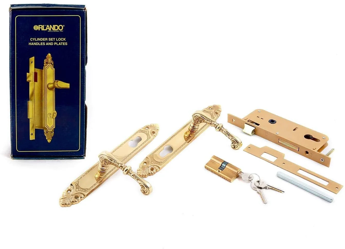 Orlando Locks & Cylinders Orlando Lock Set Art - 104/A+810 Security Lock Hardware Premium Hardware for Door Cabinet Window Furniture and Interior Use